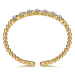 14K White & Yellow Gold Bujukan Diamond Split Bangle Bracelet - BG5078-62M45JJ-Gabriel & Co.-Renee Taylor Gallery