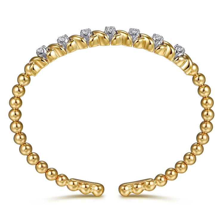 14K White & Yellow Gold Bujukan Diamond Split Bangle Bracelet - BG5078-62M45JJ-Gabriel & Co.-Renee Taylor Gallery