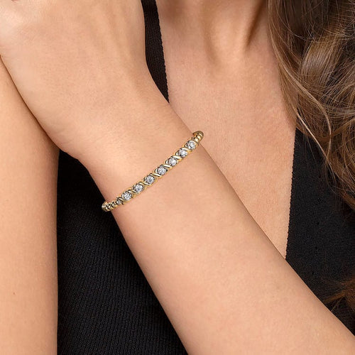 14K White & Yellow Gold Bujukan Diamond Split Bangle Bracelet - BG5078-62M45JJ-Gabriel & Co.-Renee Taylor Gallery