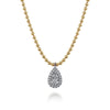14K White & Yellow Gold Bujukan Diamond Teardrop Pendant Necklace - NK7803M45JJ-Gabriel & Co.-Renee Taylor Gallery