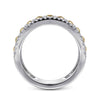 14K White-Yellow Gold Bujukan Diamond Wide Band Ring - LR51778M45JJ-Gabriel & Co.-Renee Taylor Gallery