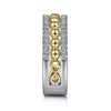 14K White-Yellow Gold Bujukan Diamond Wide Band Ring - LR51778M45JJ-Gabriel & Co.-Renee Taylor Gallery