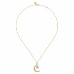 14K White & Yellow Gold Bujukan Moon RD and Diamond Star Pendant Necklace Bujukan Collection - NK7990M45JJ-Gabriel & Co.-Renee Taylor Gallery