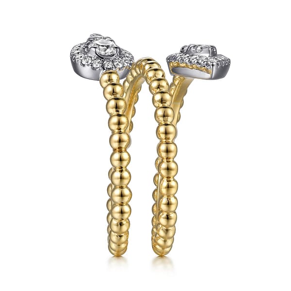 14K White-Yellow Gold Bujukan Wrap Ring with Teardrop Diamonds - LR52359M45JJ-Gabriel & Co.-Renee Taylor Gallery