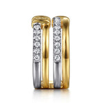 14K White & Yellow Gold Bujukan and Diamond Easy Stackable Ring - LR52898M45JJ-Gabriel & Co.-Renee Taylor Gallery