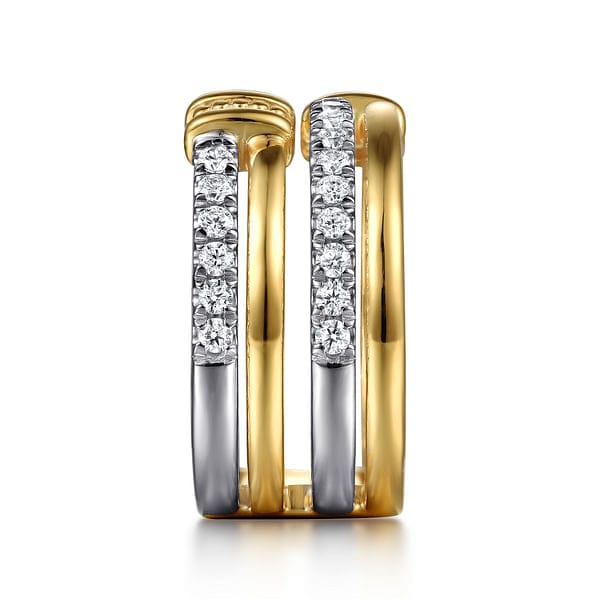 14K White & Yellow Gold Bujukan and Diamond Easy Stackable Ring - LR52898M45JJ-Gabriel & Co.-Renee Taylor Gallery