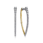 14K White Yellow Gold Bujukan and Graduating Diamond Classic Hoop Earrings – EG15314M45JJ-Gabriel & Co.-Renee Taylor Gallery