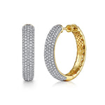 14K White Yellow Gold Diamond 30mm Classic Hoop Earrings – EG15464M45JJ-Gabriel & Co.-Renee Taylor Gallery