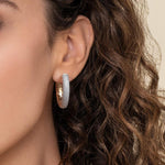 14K White Yellow Gold Diamond 30mm Classic Hoop Earrings – EG15464M45JJ-Gabriel & Co.-Renee Taylor Gallery