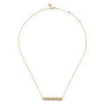 14K White & Yellow Gold Diamond Bar Necklace with Diamond Cut Texture - NK7822M45JJ-Gabriel & Co.-Renee Taylor Gallery