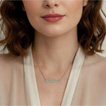 14K White & Yellow Gold Diamond Bar Necklace with Diamond Cut Texture - NK7822M45JJ-Gabriel & Co.-Renee Taylor Gallery