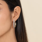 14K White&Yellow Gold Diamond RD Intricate Hoop Earrings Lusso Collection - EG15710M45JJ-Gabriel & Co.-Renee Taylor Gallery