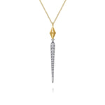 14K White & Yellow Gold Diamond Kite Drop Necklace - NK8045M45JJ-Gabriel & Co.-Renee Taylor Gallery