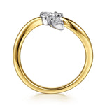 14K White & Yellow Gold Diamond RD Marquise Bypass Ring Kaslique Collection - LR53118M45JJ-Gabriel & Co.-Renee Taylor Gallery