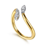 14K White & Yellow Gold Diamond RD Marquise Bypass Ring Kaslique Collection - LR53118M45JJ-Gabriel & Co.-Renee Taylor Gallery