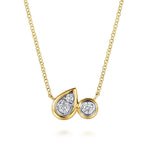 14K White&Yellow Gold Diamond Pear RD And Round Pendant Necklace Contemporary Collection - NK8279M45JJ-Gabriel & Co.-Renee Taylor Gallery