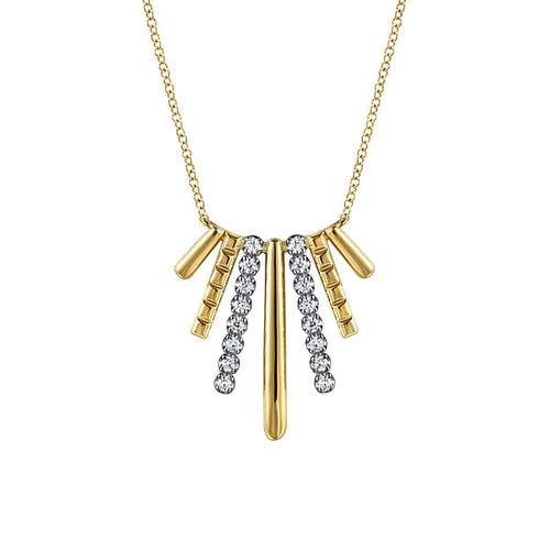 14K White & Yellow Gold Diamond Pendant Necklace - NK7844M45JJ-Gabriel & Co.-Renee Taylor Gallery