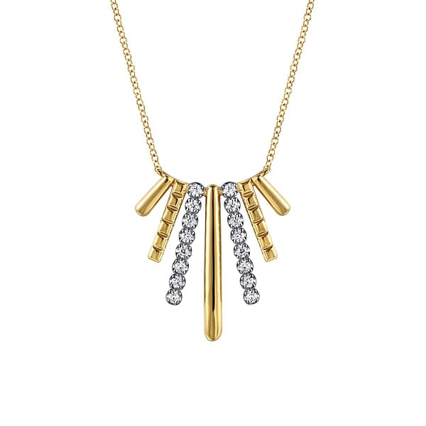 14K White & Yellow Gold Diamond Pendant Necklace - NK7844M45JJ-Gabriel & Co.-Renee Taylor Gallery