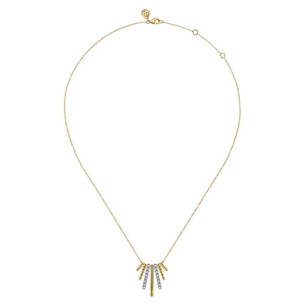 14K White & Yellow Gold Diamond Pendant Necklace - NK7844M45JJ-Gabriel & Co.-Renee Taylor Gallery