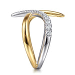 14K White & Yellow Gold Diamond Spike Bypass Ring - LR52962M45JJ-Gabriel & Co.-Renee Taylor Gallery