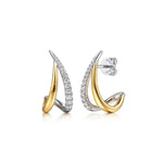 14K White & Yellow Gold Diamond Spike J Hoop Earrings - EG15543M45JJ-Gabriel & Co.-Renee Taylor Gallery