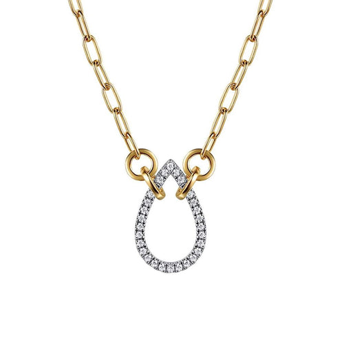 14K Gold Diamond Teardrop Necklace – NK7733M45JJ-Gabriel & Co.-Renee Taylor Gallery