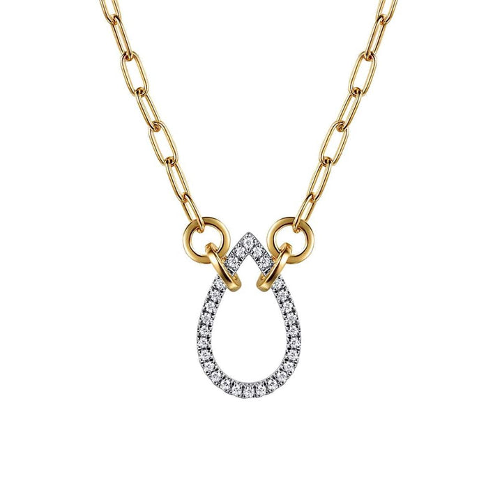 14K Gold Diamond Teardrop Necklace – NK7733M45JJ-Gabriel & Co.-Renee Taylor Gallery