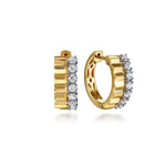 14K White & Yellow Gold Diamond and Diamond Cut Huggie Earrings - EG15339M45JJ-Gabriel & Co.-Renee Taylor Gallery