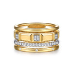 14K White & Yellow Gold Diamond and RD Half Cube Easy Stackable Ring Contemporary Collection - LR53099M45JJ-Gabriel & Co.-Renee Taylor Gallery