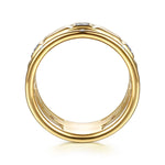 14K White & Yellow Gold Diamond and RD Half Cube Easy Stackable Ring Contemporary Collection - LR53099M45JJ-Gabriel & Co.-Renee Taylor Gallery