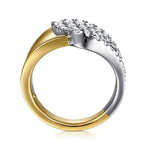 14K White & Yellow Gold Graduating Diamond Bypass Ring - LR52801M45JJ-Gabriel & Co.-Renee Taylor Gallery