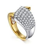 14K White & Yellow Gold Graduating Diamond Bypass Ring - LR52801M45JJ-Gabriel & Co.-Renee Taylor Gallery