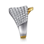 14K White & Yellow Gold Graduating Diamond Bypass Ring - LR52801M45JJ-Gabriel & Co.-Renee Taylor Gallery