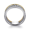 14K White & Yellow Gold Graduating Diamond Easy Stackable Ring - LR52808M45JJ-Gabriel & Co.-Renee Taylor Gallery