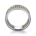 14K White & Yellow Gold Graduating Diamond Easy Stackable Ring - LR52808M45JJ-Gabriel & Co.-Renee Taylor Gallery