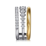 14K White & Yellow Gold Graduating Diamond Easy Stackable Ring - LR52808M45JJ-Gabriel & Co.-Renee Taylor Gallery
