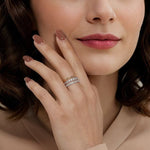 14K White & Yellow Gold Graduating Diamond Easy Stackable Ring - LR52808M45JJ-Gabriel & Co.-Renee Taylor Gallery