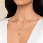 14K White & Yellow Gold Graduating Diamond Flower Pendant Drop Necklace - NK8245M45JJ-Gabriel & Co.-Renee Taylor Gallery