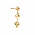 14K White&Yellow Gold Graduating RD Diamond Flower Stud Drop Earrings Contemporary Collection - EG15673M45JJ-Gabriel & Co.-Renee Taylor Gallery