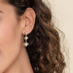 14K White&Yellow Gold Graduating RD Diamond Flower Stud Drop Earrings Contemporary Collection - EG15673M45JJ-Gabriel & Co.-Renee Taylor Gallery