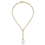 14K Yellow Gold Hollow Tube Link Diamond Necklace - NK7366-18M45JJ-Gabriel & Co.-Renee Taylor Gallery