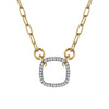 14K White & Yellow Gold Open Cushion Shape Diamond Hollow Paperclip Chain Necklace - NK7732M45JJ-Gabriel & Co.-Renee Taylor Gallery