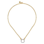 14K White & Yellow Gold Open Cushion Shape Diamond Hollow Paperclip Chain Necklace - NK7732M45JJ-Gabriel & Co.-Renee Taylor Gallery