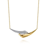 14K White Yellow Gold Pave Diamond Bypass Bar Necklace – NK7827M45JJ-Gabriel & Co.-Renee Taylor Gallery