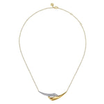 14K White Yellow Gold Pave Diamond Bypass Bar Necklace – NK7827M45JJ-Gabriel & Co.-Renee Taylor Gallery