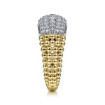 14K Gold Pavé Diamond Wide Band Ring – LR51780M45JJ-Gabriel & Co.-Renee Taylor Gallery