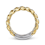 14K White-Yellow Gold Wide Diamond Pave Band – LR51397M84JJ-Gabriel & Co.-Renee Taylor Gallery