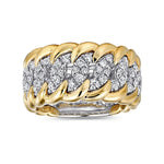 14K White-Yellow Gold Wide Diamond Pave Band – LR51397M84JJ-Gabriel & Co.-Renee Taylor Gallery