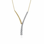 14K White and Yellow Gold Bujukan RD Beads and Diamond Y Necklace Bujukan Collection - NK7800M45JJ-Gabriel & Co.-Renee Taylor Gallery