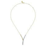 14K White and Yellow Gold Bujukan RD Beads and Diamond Y Necklace Bujukan Collection - NK7800M45JJ-Gabriel & Co.-Renee Taylor Gallery